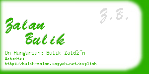 zalan bulik business card